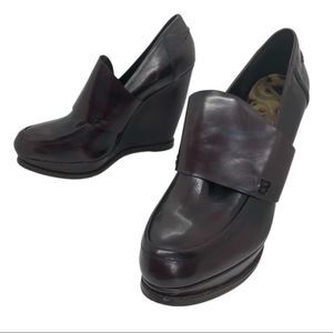 Sam Edelman Deanna Patent Leather Wedge Platform | Brown | size 9M